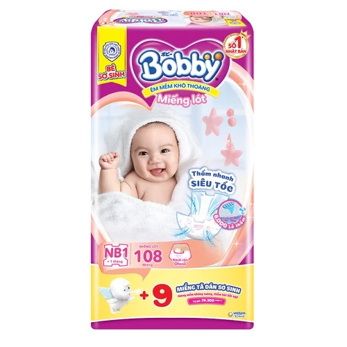 Miếng lót sơ sinh Bobby Newborn 1-108 miếng – Khuyến mãi trên Shopee