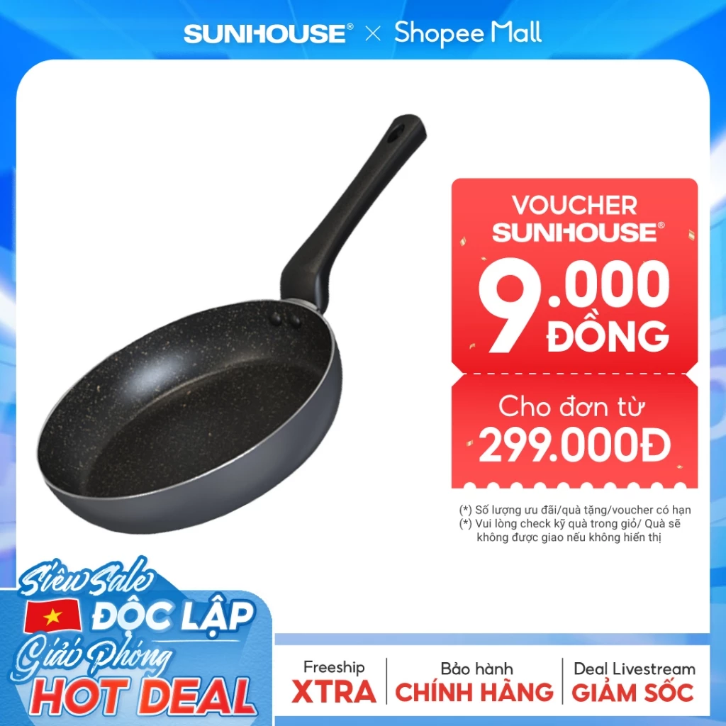 Chảo chống dính Sunhouse CT Plus – Đường kính: 18-20-22-24-26-28-30cm – Sản phẩm bán chạy trên Shopee