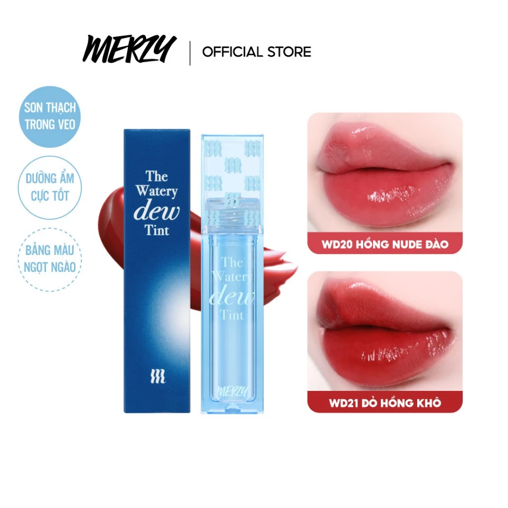 Son Tint Bóng Hàn Quốc Merzy The Watery Dew Tint 4g – Khuyến mãi trên Shopee