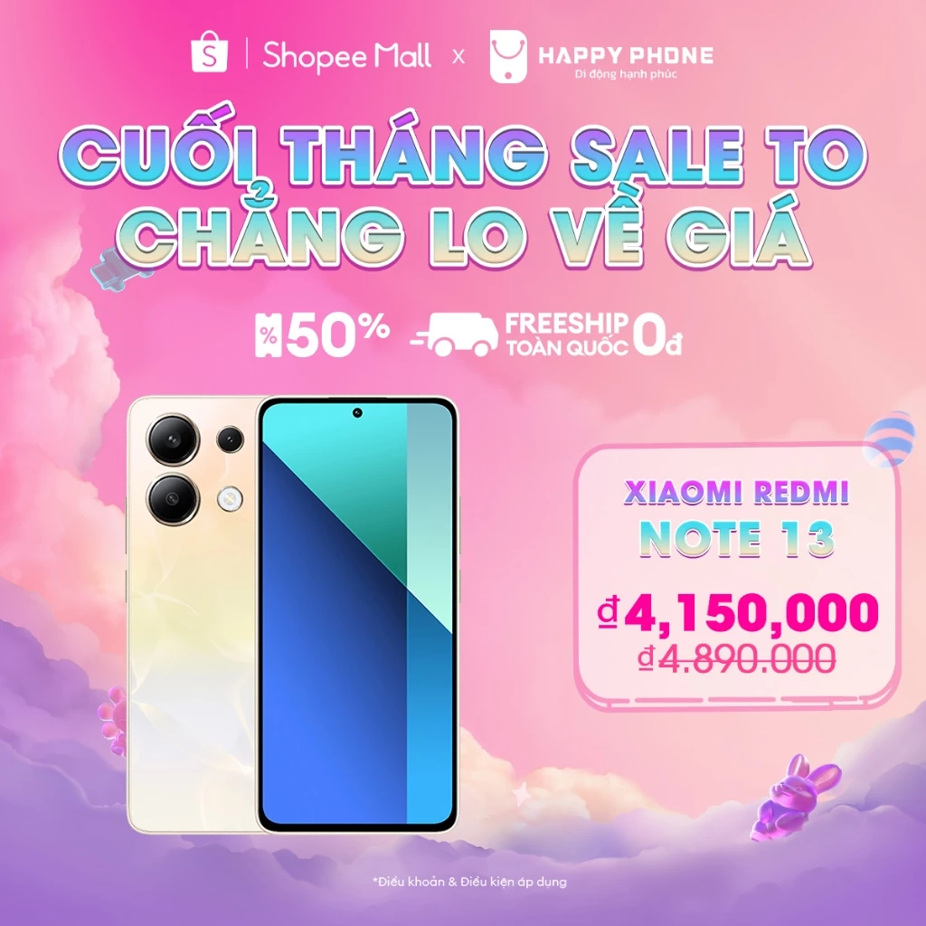 Điện thoại Xiaomi Redmi Note 13 – Giảm giá hấp dẫn trên Shopee